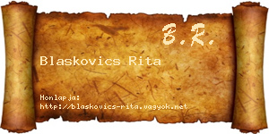 Blaskovics Rita névjegykártya