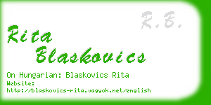 rita blaskovics business card